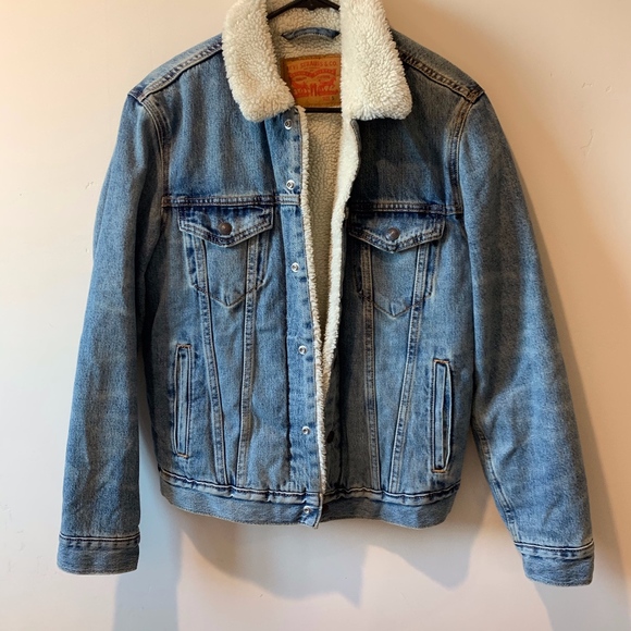 Levi's Jackets & Blazers - Levi's Light Blue Denim Sherpa Jacket